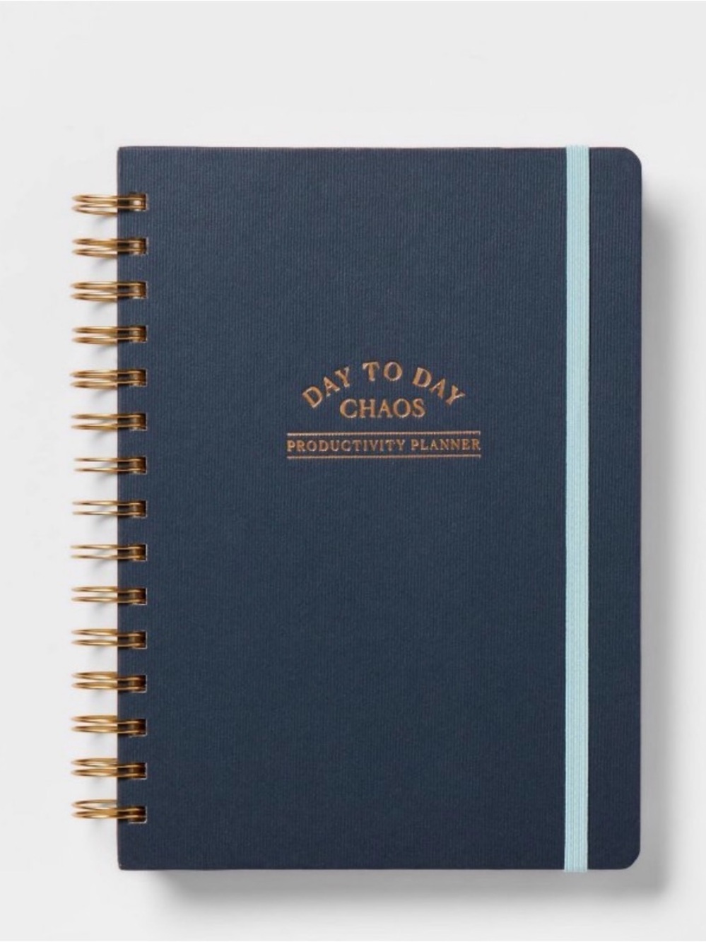 Day to Day Chaos Productivity Planner - Navy with Light Blue Elastic